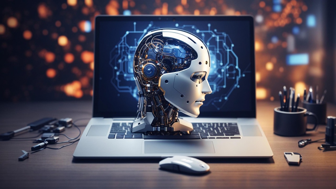 AI generated content on a laptop screen